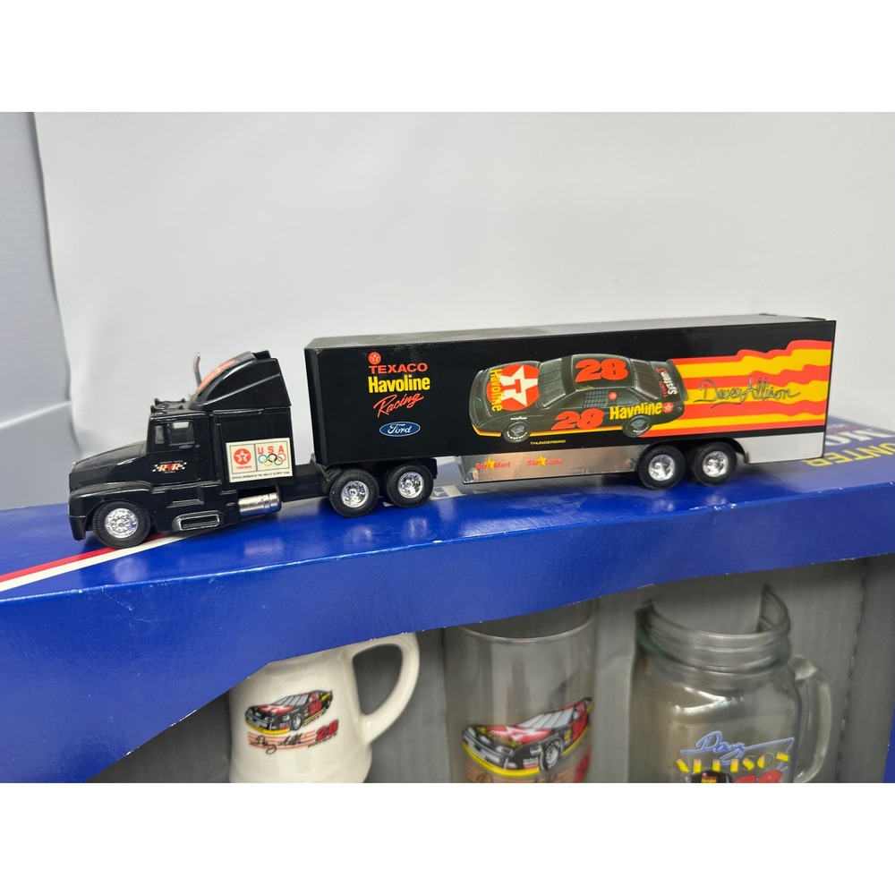 Davey Allison NASCAR Memorabilia Lot Texaco Havoline Diecast Glassware Set 28 - Picture 7 of 8
